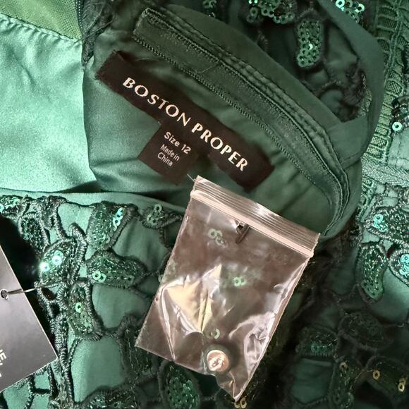 NWT Boston Proper Sequin Dress SZ 12 Halter Knee High Neck Holiday Cocktail Part - Picture 3 of 9